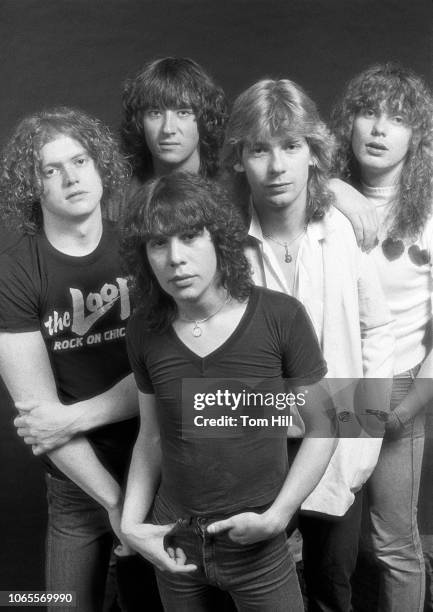 Drummer Rick Allen, lead singer Joe Elliott, songwriter-guitarist Pete Willis , lead songwriter and guitarist Steve Clark and bassist Rick Savage of...