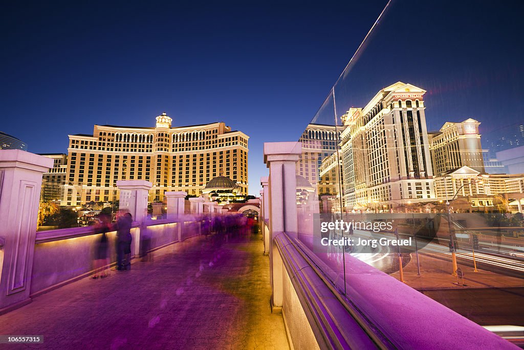 Pedestrian Bridge over Las Vegas Boulevard (dusk)