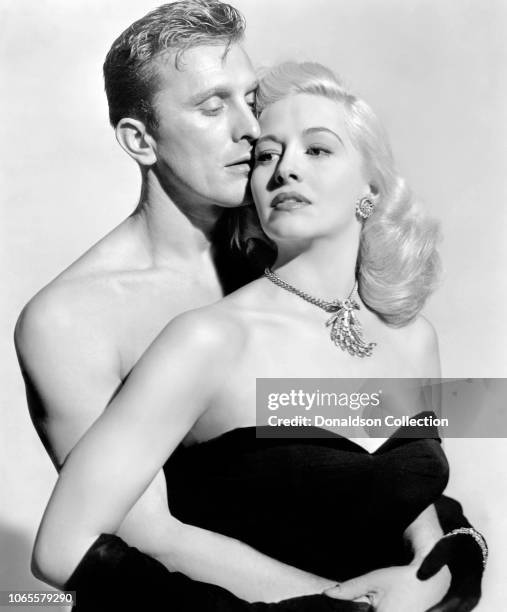 Actress Marilyn Maxwell adn Kirk Douglas in a scene from the movie "Champion"