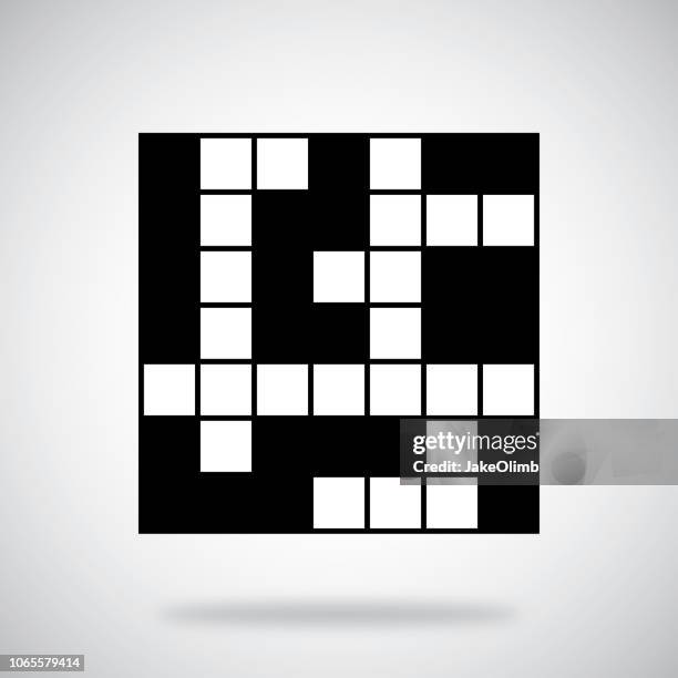 crossword puzzle icon silhouette 2 - crosswords stock illustrations