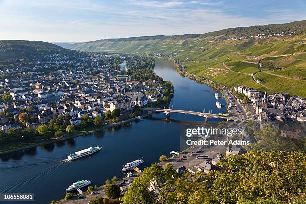 bernkastel-kues & mosel river, germany - moselle stock pictures, royalty-free photos & images