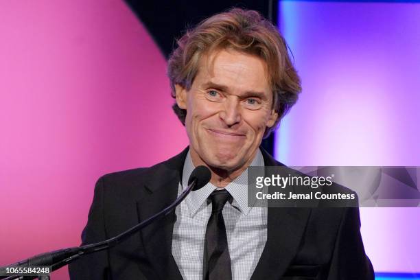 Willem Dafoe speaks onstage during IFP's 28th Annual Gotham Independent Film Awards at Cipriani, Wall Street on November 26, 2018 in New York City.