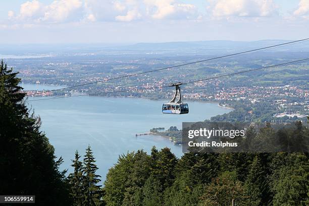 austria cablecar of mountain pfänder - bodensee stock pictures, royalty-free photos & images