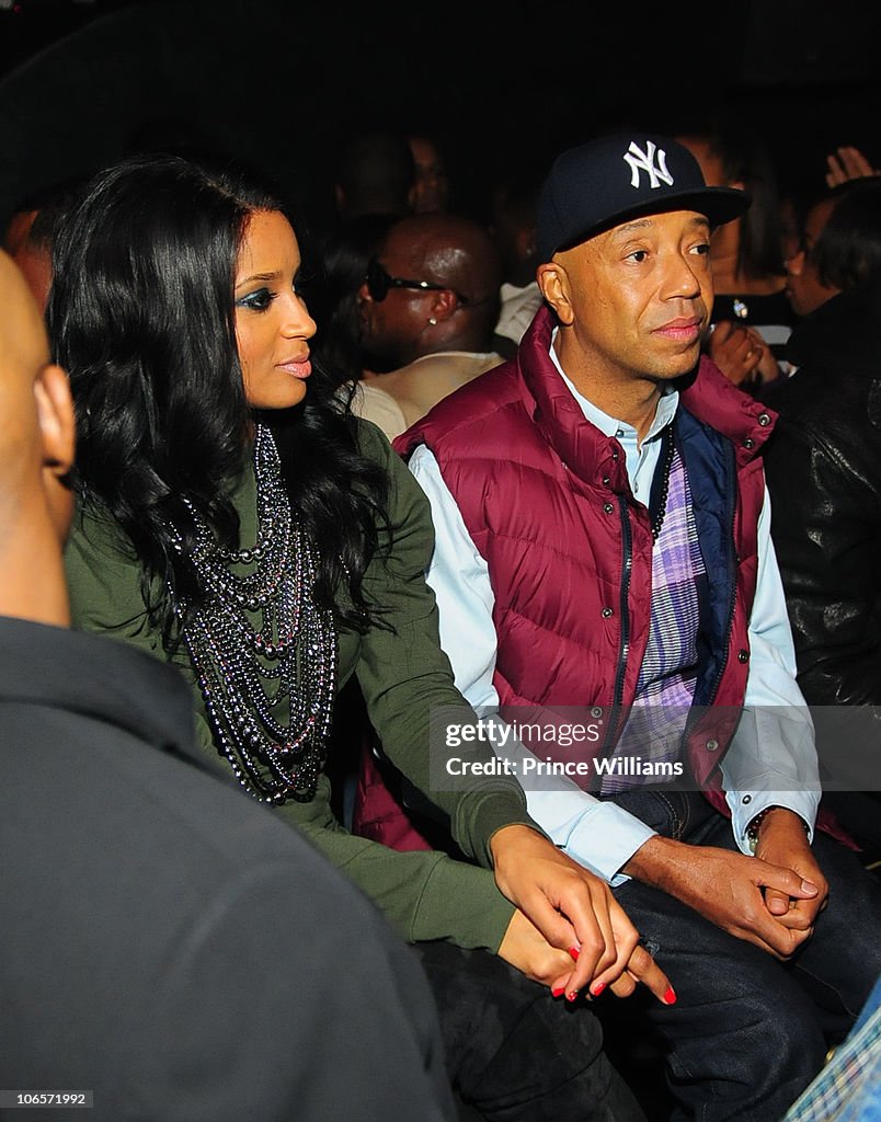 Ciara and Russell Simmons attend Ciara's Birthday Celebration at Gold
