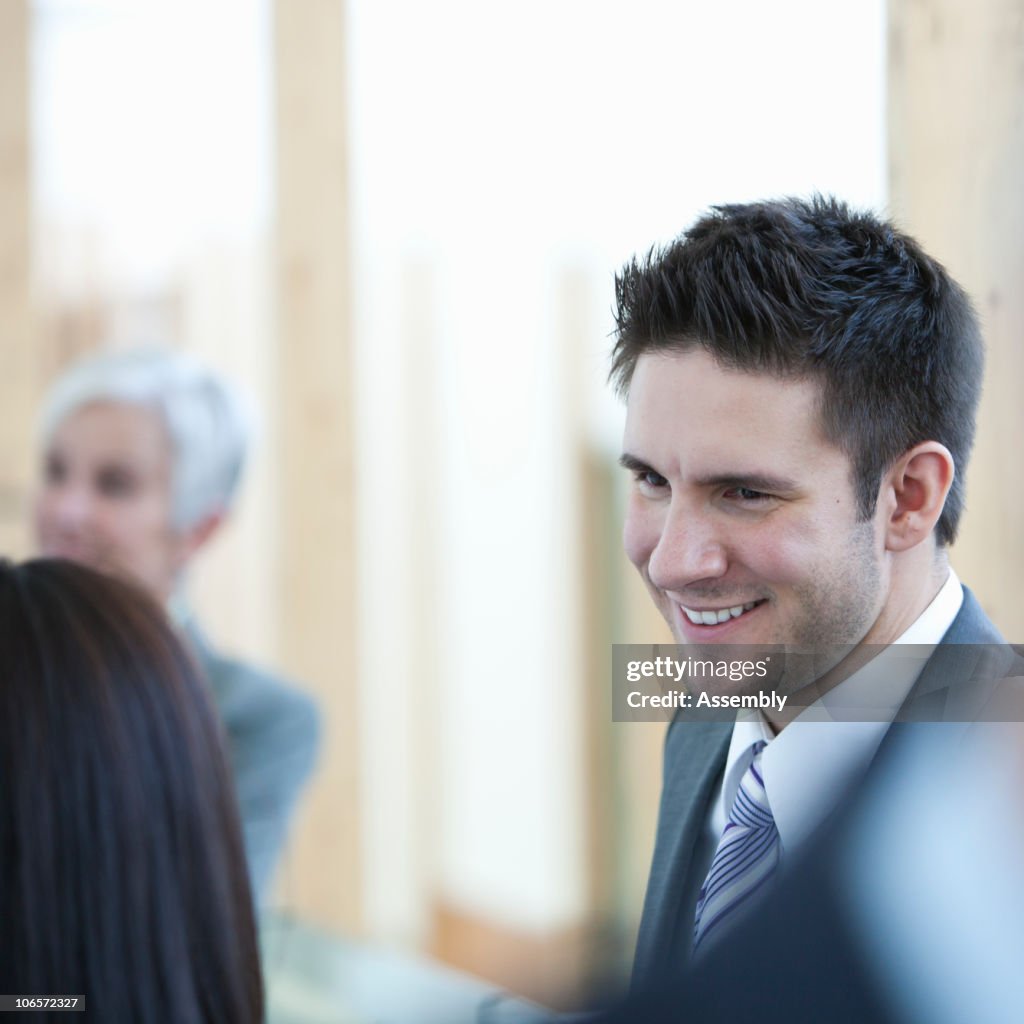 Young businessman in a meeting