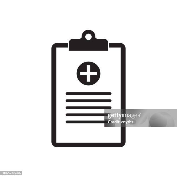 ilustrações, clipart, desenhos animados e ícones de ícone de registro médico - clipboard