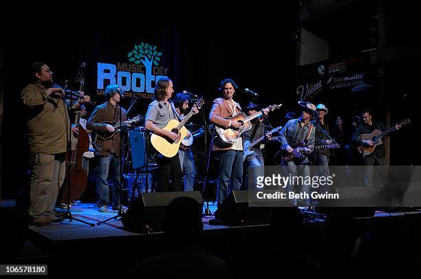 Ian Craft, Dominick Leslie, Nick Randolph, Davey Jones, Peter Cooper, Shawn Davis, Phil Hurley, Dave Phenicie Missy Raines and Jared Green playing at...