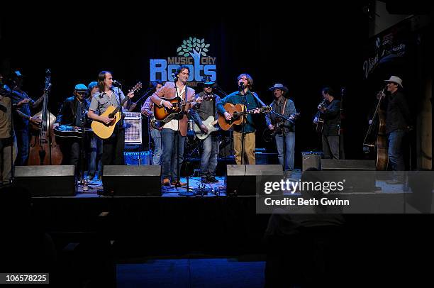 Jake Cox, Todd Livingston, Dominick Leslie, Nick Randolph, Shawn Davis, Matthew Milia, Phil Hurley, Jared Green and Dave Phenicie play the Music City...