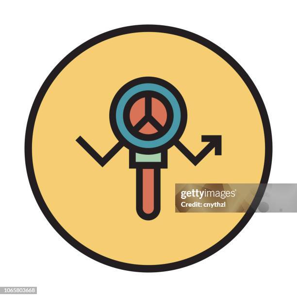 analytics flat line icon - shopping electronics store stock illustrations