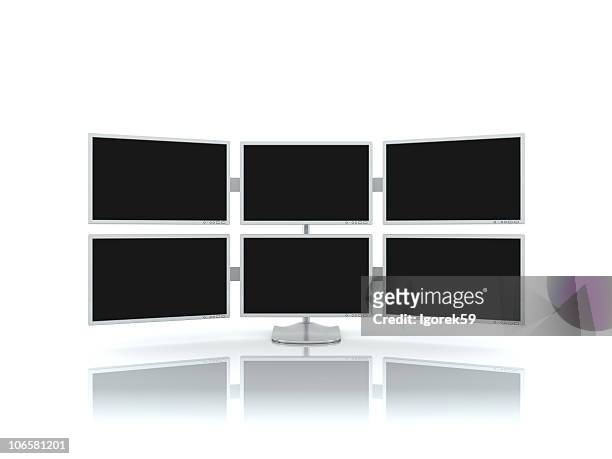 the multiscreen monitor - multiple screens stockfoto's en -beelden