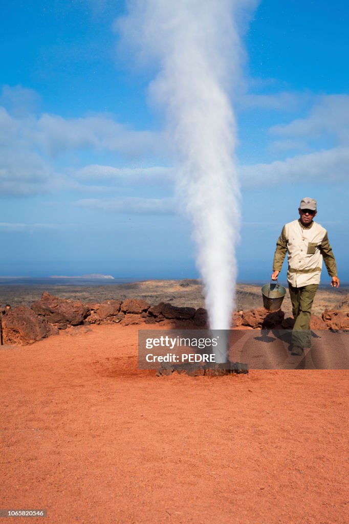 Geyser in Timanfaya National Park