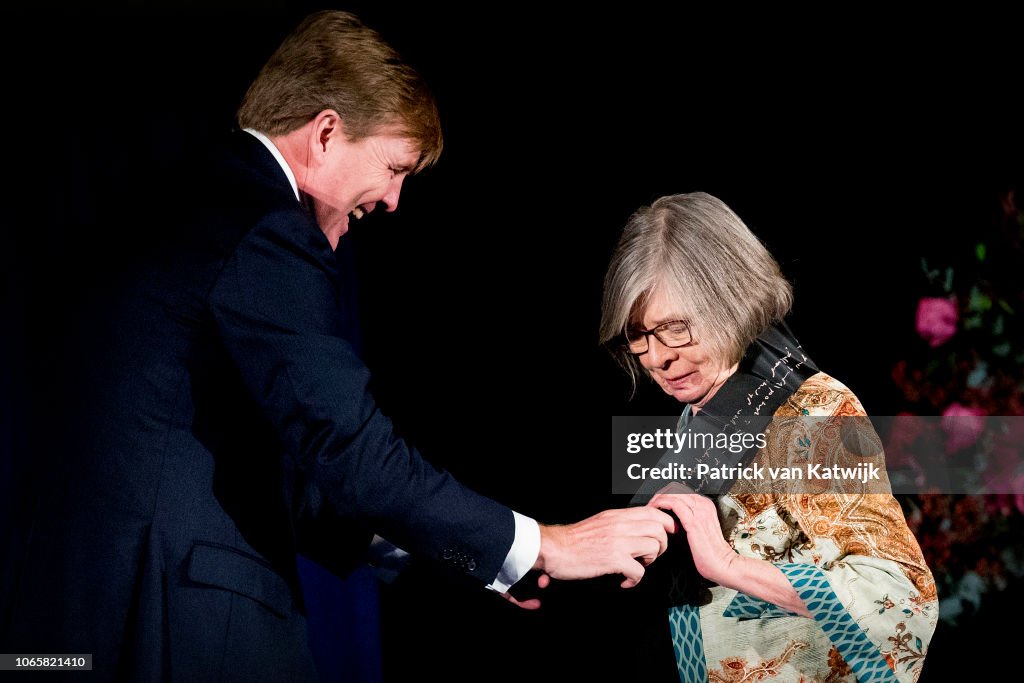 The Netherlands Royal Family Attends The Erasmus Ceremony At The Royal Palace In Amsterdam