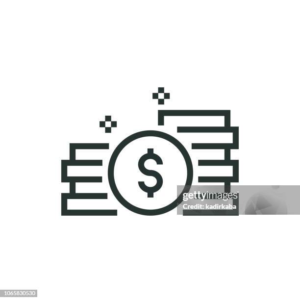 sparen sie geld linie symbol - save money stock-grafiken, -clipart, -cartoons und -symbole