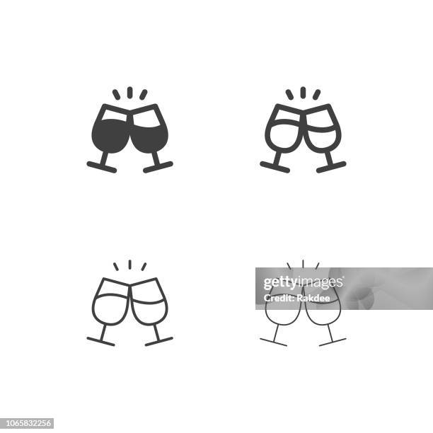 ilustrações de stock, clip art, desenhos animados e ícones de clink glasses icons - multi series - celebratory toast