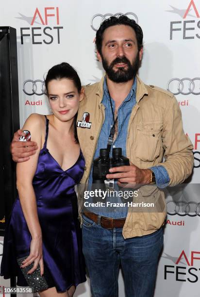 Actress Roxane Mesquida and Director Quentin Dupieux from the film "Rubber" arrive at AFI FEST 2010 presented by Audi at Grauman's Chinese Theatre on...