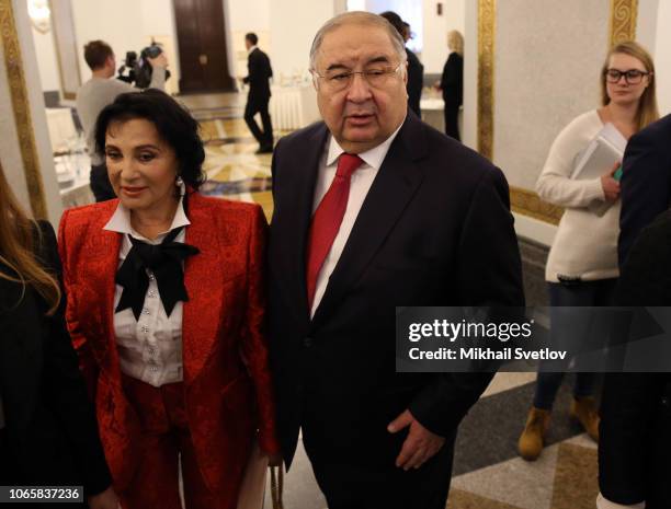 Russian billionaire and businessman Alisher Usmanov and his wife, rhytmic gymnast coach Iriva Viner-Usmanova attend the State Awards Ceremony at the...