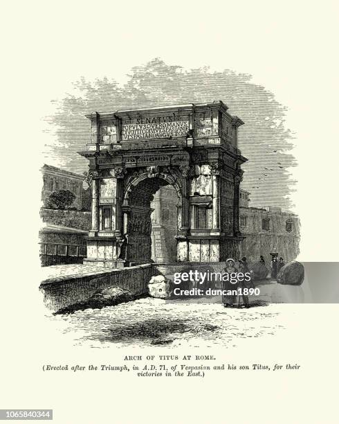 ilustrações de stock, clip art, desenhos animados e ícones de arch of titus, rome - arco de tito