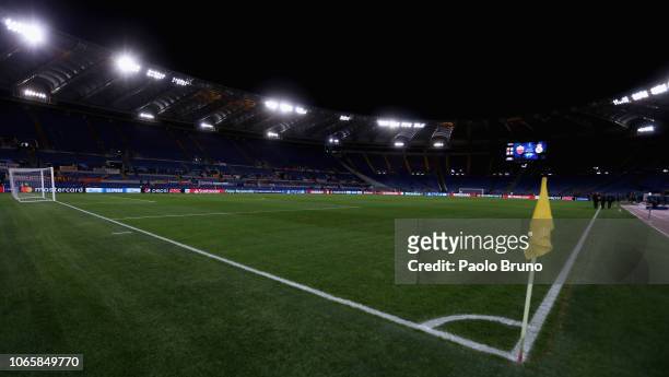 General view of the Stadio Olimpico before the group G match of the UEFA Champions League between AS Roma and Real Madrid at Stadio Olimpico on...