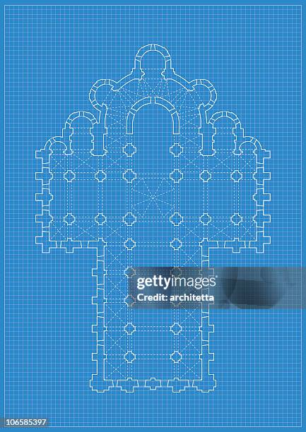 typical cathedral plan - church stock illustrations