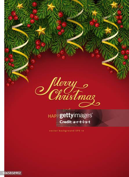 weihnachten hintergrund mit tanne - nadel pflanzenbestandteile stock-grafiken, -clipart, -cartoons und -symbole