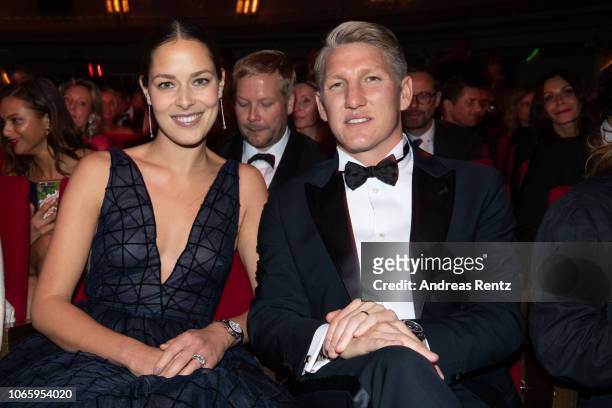 Ana Ivanovic and Bastian Schweinsteiger attend the GQ Men of the Year Award show at Komische Oper on November 08, 2018 in Berlin, Germany.