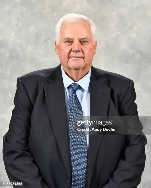 Ken Hitchcock of the Edmonton Oilers poses for his official headshot for the 2018-2019 season on November 27, 2018 at the Rexall Place in Edmonton,...
