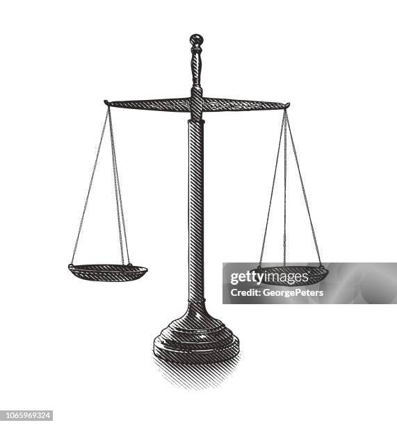 ilustrações de stock, clip art, desenhos animados e ícones de scales of justice - balança da justiça