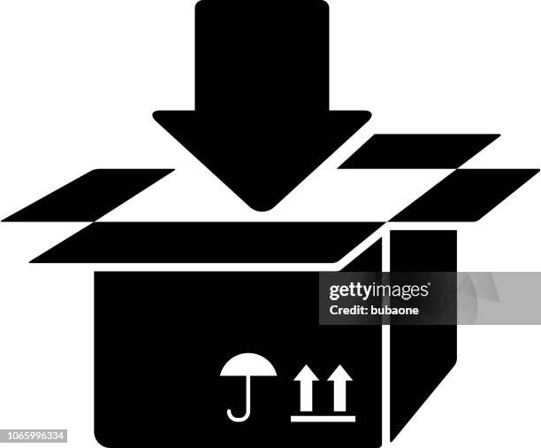 box input icon with long shadow - input icon stock illustrations