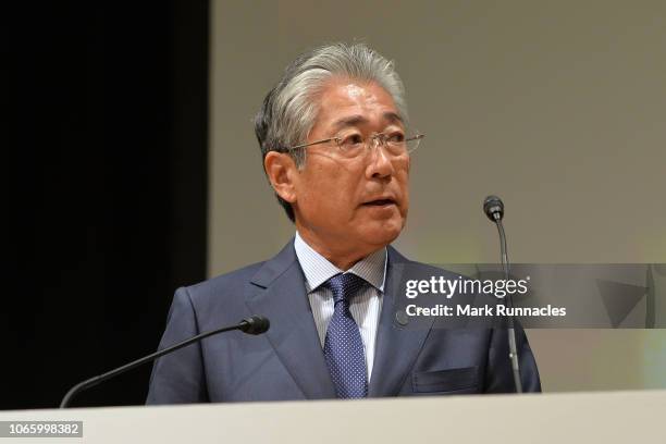 President Tsunekazu Takeda addresses during the XXIII ANOC General Assembly Tokyo 2018 on November 28, 2018 in Tokyo, Japan.