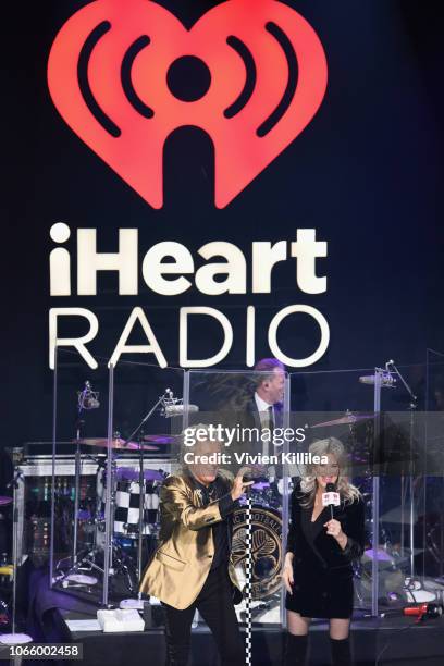 Rod Stewart speaks with host Ellen K onstage at iHeartRadio LIVE at iHeartRadio Theater on November 27, 2018 in Burbank, California.