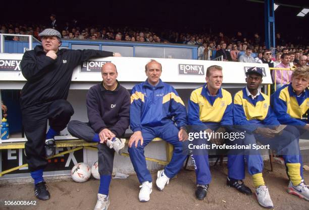 Southend United manager Barry Fry in the dugout during Barclays League Division One match between Southend United and Luton Town at Roots Hall on May...