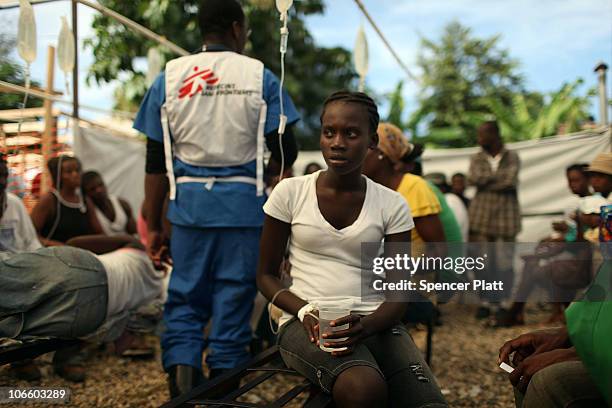 Cholera patients are treated in a hospital run by the Haitian government where Doctors Without Borders is treating cholera patients on November 6,...