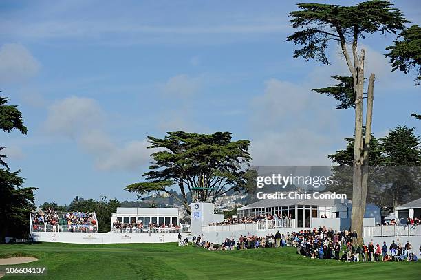 Scenic view of the 18th green during the third round of the Charles Schwab Cup Championship at Harding Park Golf Course on November 6, 2010 in San...