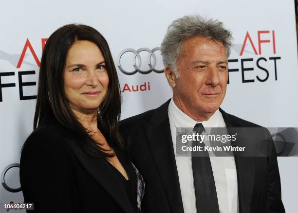 Actor Dustin Hoffman and Wife Lisa Gottsegen arrive at "Barney's Version" screening during AFI FEST 2010 presented by Audi held at Egyptian Theatre...