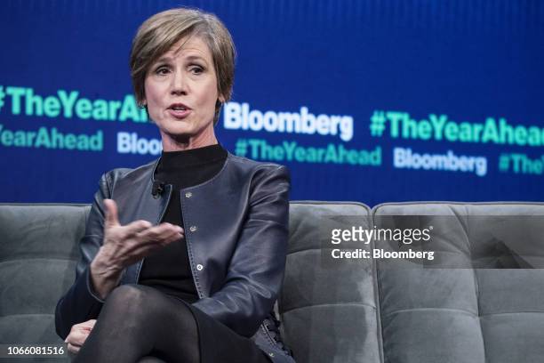 Sally Yates, partner of King & Spalding LLP, speaks during the Bloomberg Year Ahead Summit in New York, U.S., on Wednesday, Nov. 28, 2018. The summit...