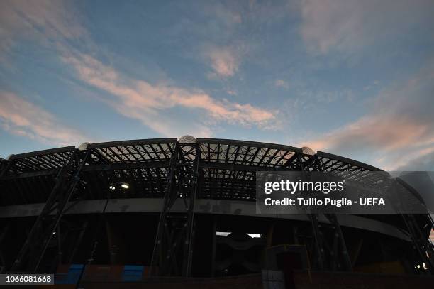 General view prior to the Group C match of the UEFA Champions League between SSC Napoli and Red Star Belgrade at Stadio San Paolo on November 28,...