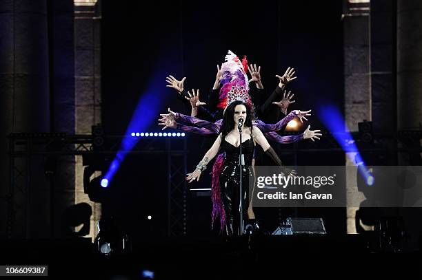 Olvido Gara performs at the MTV Spain Outisde Broadcast at Puerta Del Alcala on November 6, 2010 in Madrid, Spain.