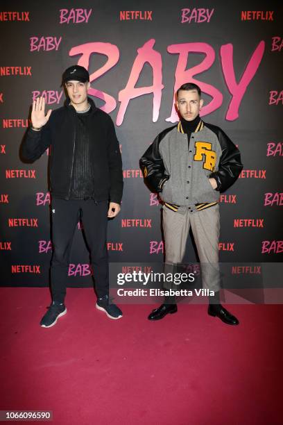 Luis Sal and Samuel Heron attend the Netflix's "Baby" World Premiere Afterparty at Villa Sublime on November 27, 2018 in Rome, Italy.