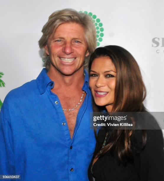 Sam George and actress Nia Peeples attend Rethink:Green Awards Ceremony at Blackwelder LA on November 6, 2010 in Culver City, California.