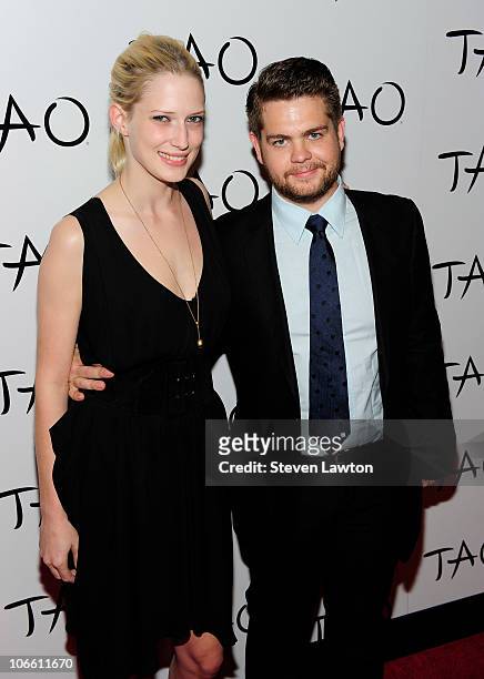 Television personality Jack Osbourne and Sarah McNeilly arrive for Tao's 5th year anniversary at Tao Nightclub at the Venetian on November 6, 2010 in...