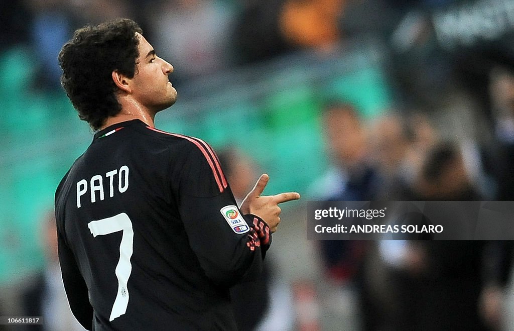 AC Milan's Brazilian forward Pato celebr