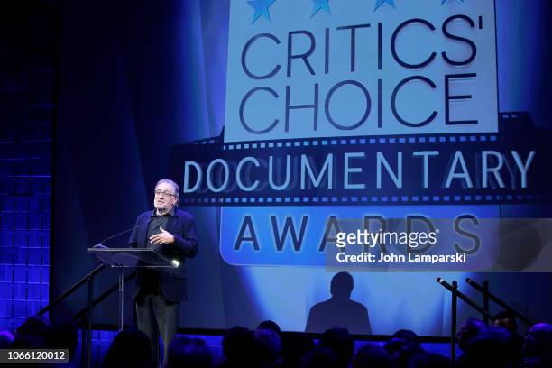 Robert De Niro speaks during the 3rd Annual Critics' Choice Documentary Awards at BRIC on November 10, 2018 in New York City.