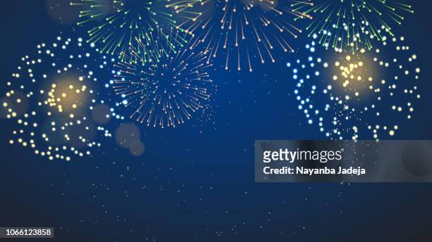 fireworks and crackers vector illustration - celebration stock illustrations