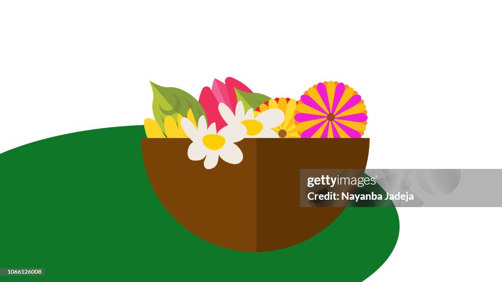 Christmas gift with flowers