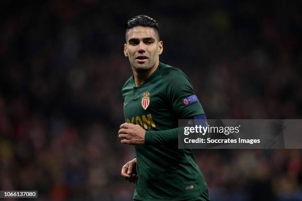 Radamel Falcao of AS Monaco during the UEFA Champions League match between Atletico Madrid v AS Monaco at the Estadio Wanda Metropolitano on November...