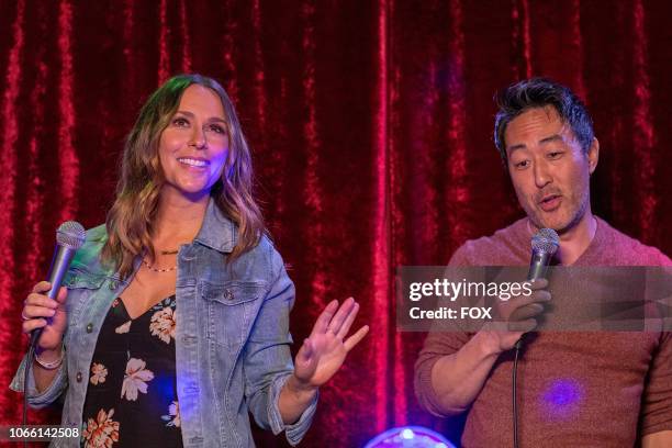 Jennifer Love Hewitt and Kenneth Choi in the Buck, Actually episode of 9-1-1 airing Monday, Nov. 5 on FOX.