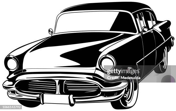 oldtimer - vintage car stock-grafiken, -clipart, -cartoons und -symbole