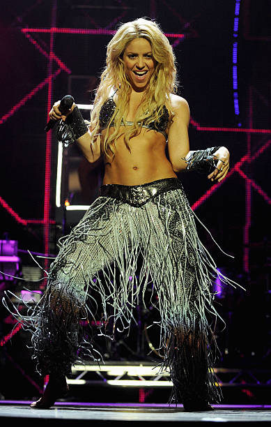 Shakira performs during the MTV Europe Music Awards 2010 live show at La Caja Magica on November 7, 2010 in Madrid, Spain.