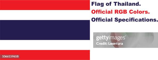 thai flag (official rgb colours and specifications) - association of southeast asian nations stock illustrations