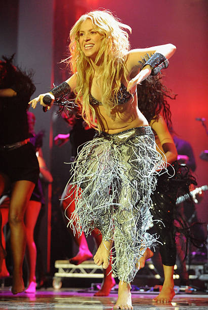 Shakira performs onstage during the MTV Europe Music Awards 2010 live show at La Caja Magica on November 7, 2010 in Madrid, Spain.